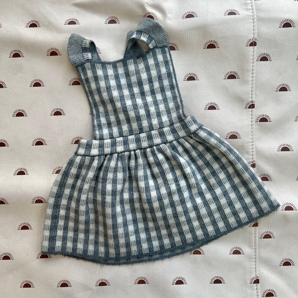 Zara Baby Gray Check Gingham Flannel Suspender Skirt Ruffle